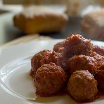 Photo of several meatballs on a plate