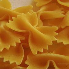 Photo of uncooked bowtie pasta