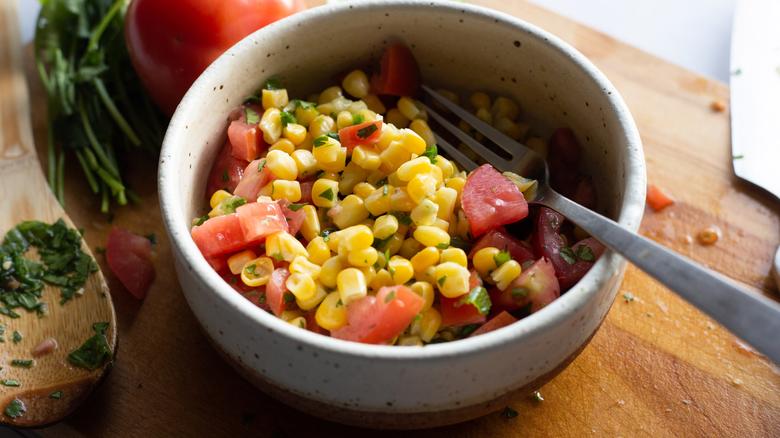 Corn and green chili salad