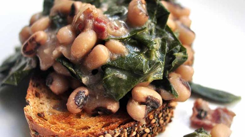 Photo of prepared Black-eyed Peas and Collards