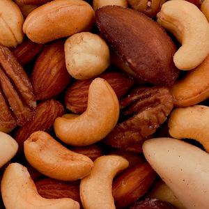 Photo of mixed, raw nuts