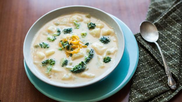 Photo of Potato Broccoli Cheddar Soup in a bowl