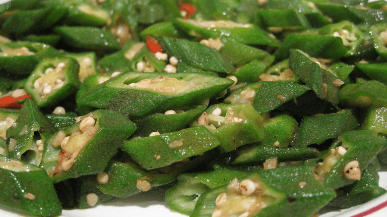 Photo of okra on a plate