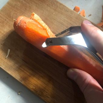 Peeling a carrot