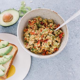Chickpea salad overhead