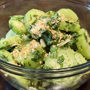 Cucumber salad in a bowl