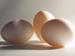 Photo of three brown eggs