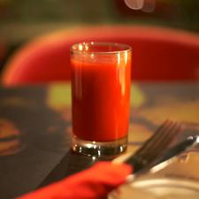 Photo of a glass of tomato juice