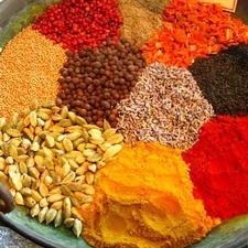 Photo of a plate full of spices