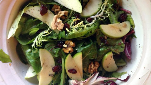 Photo of autumn salad in a bowl