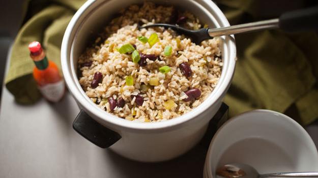 Photo of Red Beans and Rice in a rice cooker