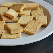 Photo of cut tofu on a plate