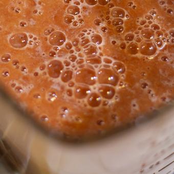 V8 and White beans blended in a blender