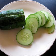 Photo of sliced cucumber on a plate