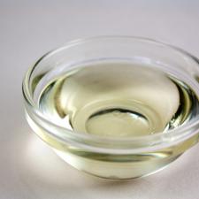 Photo of a small glass bowl with vegetable oil