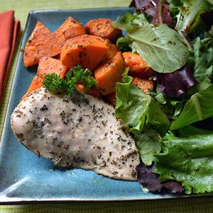 Photo of prepared Roasted Chicken and Vegetables