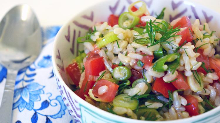Photo of prepared Brown Rice and Tomato Salad