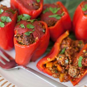 Photo of prepared Moroccan-style Stuffed Peppers