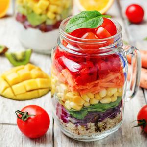 Photo of a rainbow of foods