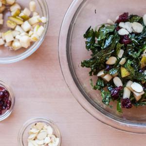 Photo of Kale Salad with Nuts and Seasonal Fruits